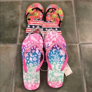 Justice girls flip flops lot